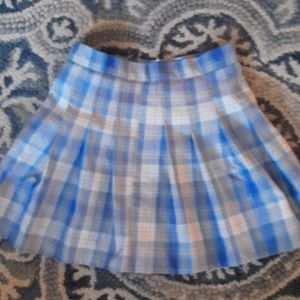 ROMWE size small blue plaid skirt